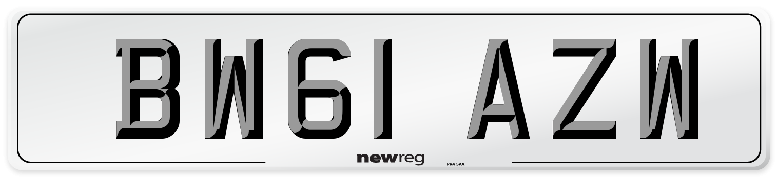 BW61 AZW Number Plate from New Reg